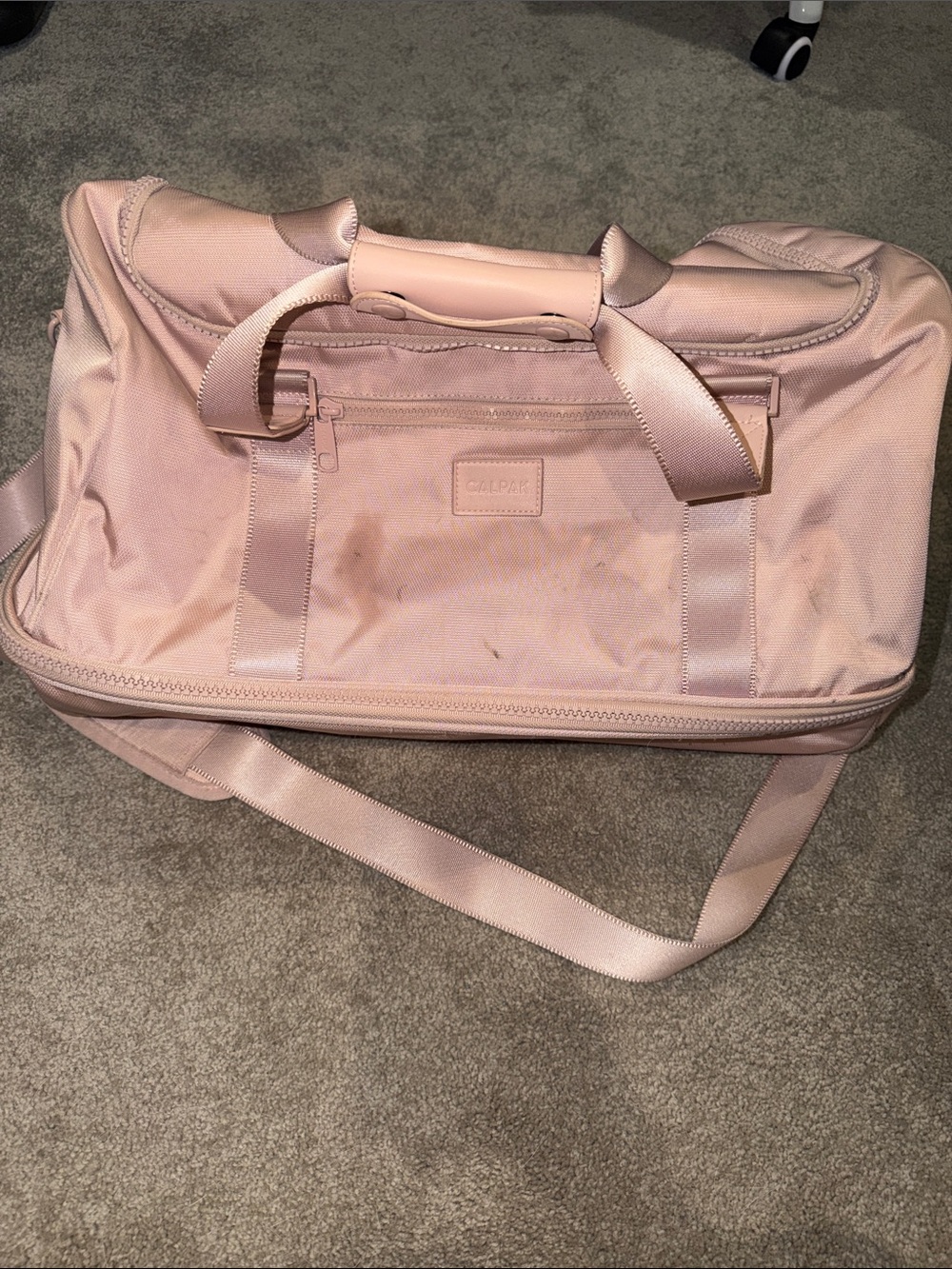 Calpak Stevyn Blush Travel Duffel in Soft Pink